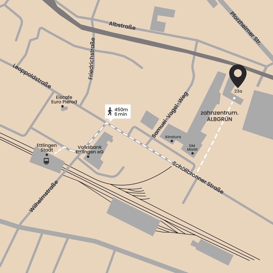 Anfahrt Illustration Zahnzentrum Albgr&uuml;n